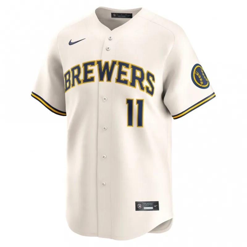 Jackson Chourio Milwaukee Brewers Nike Home Limited Jersey – Cream