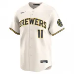 Jackson Chourio Milwaukee Brewers Nike Home Limited Jersey – Cream