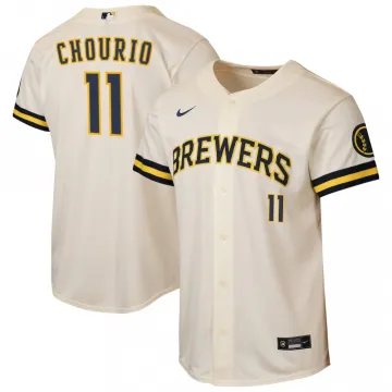 Jackson Chourio Milwaukee Brewers Nike Youth Home Stadium Jersey - Cream