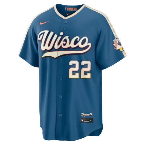 Christian Yelich Milwaukee Brewers Nike 2026 City Connect Stadium Jersey – Mineral Blue