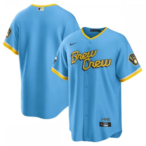 Camiseta de réplica del equipo de los Milwaukee Brewers de Nike «City Connect» 2022 - Azul claro