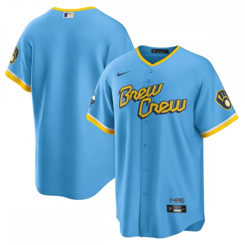 Milwaukee Brewers Nike 2022 City Connect Replica Team Jersey – Powder Blue