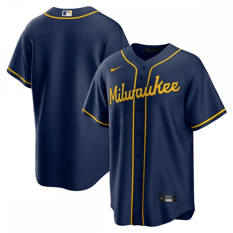 Milwaukee Brewers Nike Alternate Replica Team Jersey – Navy
