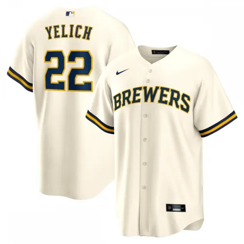 Christian Yelich Milwaukee Brewers Nike Alternate Replica Player Jersey - Crème