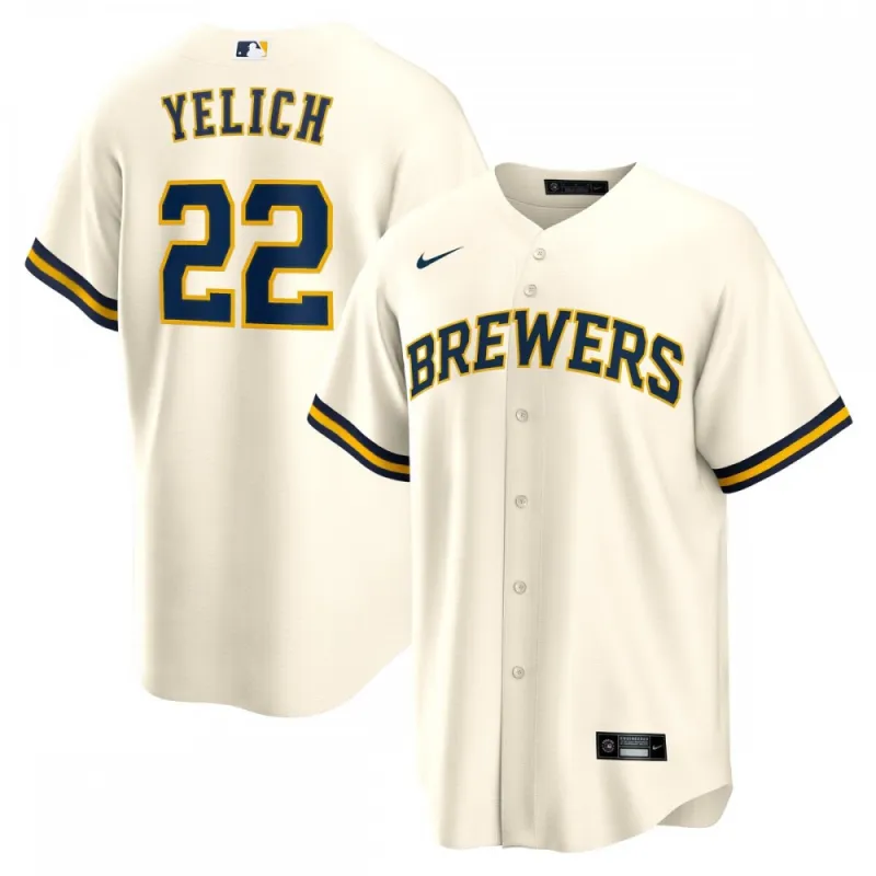 Christian Yelich Milwaukee Brewers Nike alternatief replica-spelersshirt – Crème