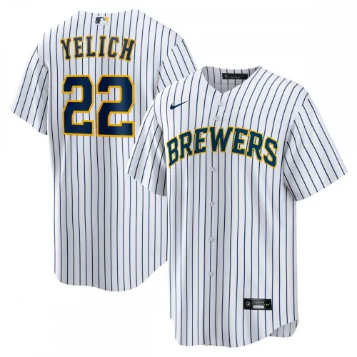 Maillot de joueur Nike « Alternate Replica » de Christian Yelich des Milwaukee Brewers - Blanc