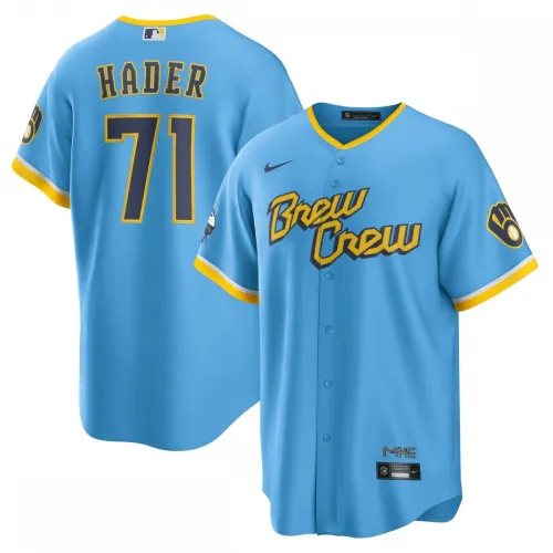 Josh Hader Milwaukee Brewers Nike 2022 City Connect Réplica de Camisola de Jogador - Azul Pó