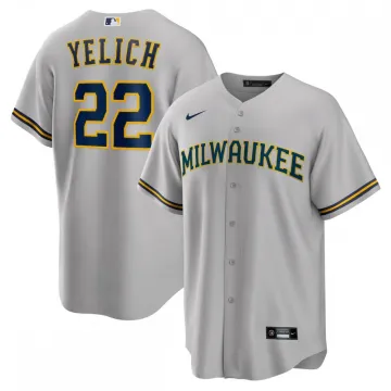 Christian Yelich Milwaukee Brewers Nike Alternate Replica Maglia Giocatore - Grigio
