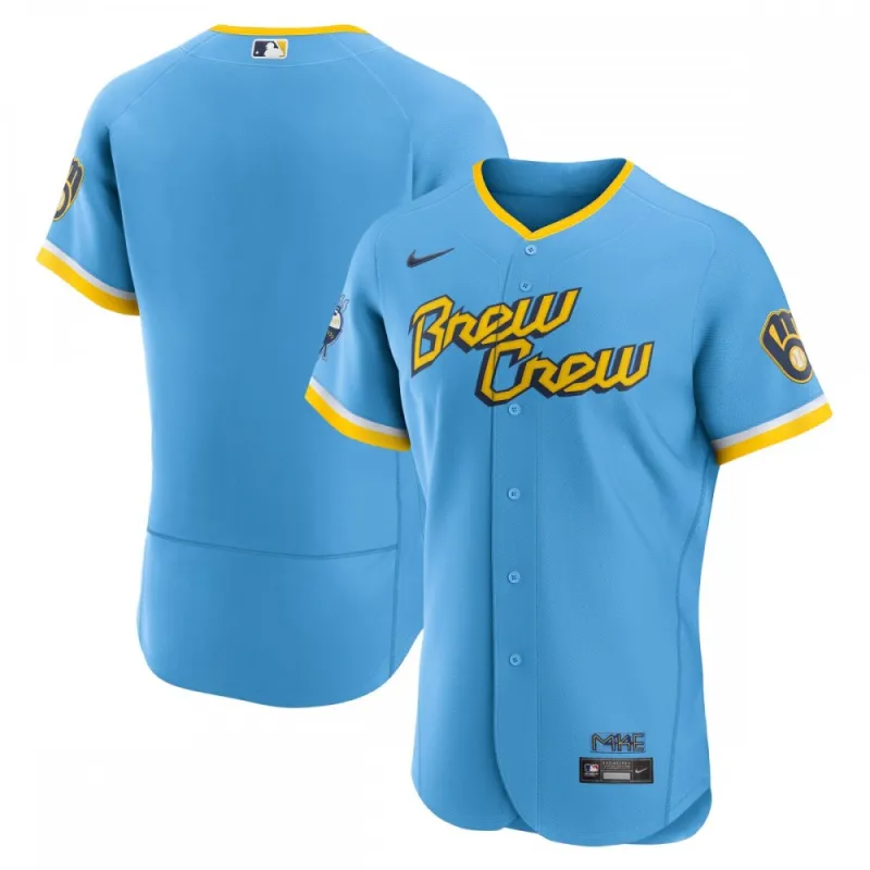 Milwaukee Brewers Nike 2022 City Connect Authentic Team Jersey – Powder Blue