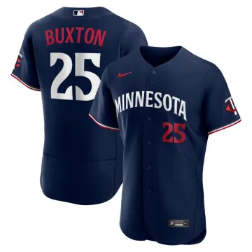 Camisa oficial alternativa autêntica do jogador Byron Buxton do Minnesota Twins, da Nike - Azul Marinho