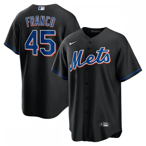 John Franco New York Mets Nike 2022 Camisola de jogador réplica alternativa - Preto