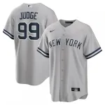 Maillot Nike « Road Replica » des Yankees de New York avec le nom du joueur Aaron Judge - Gris