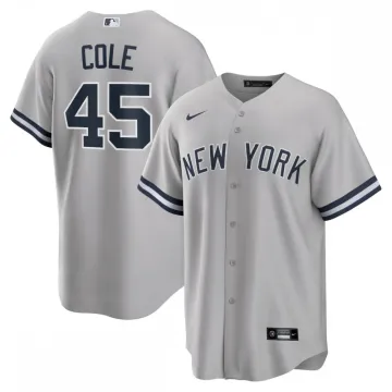 Maglia da trasferta replica con nome del giocatore Gerrit Cole dei New York Yankees, colore grigio -