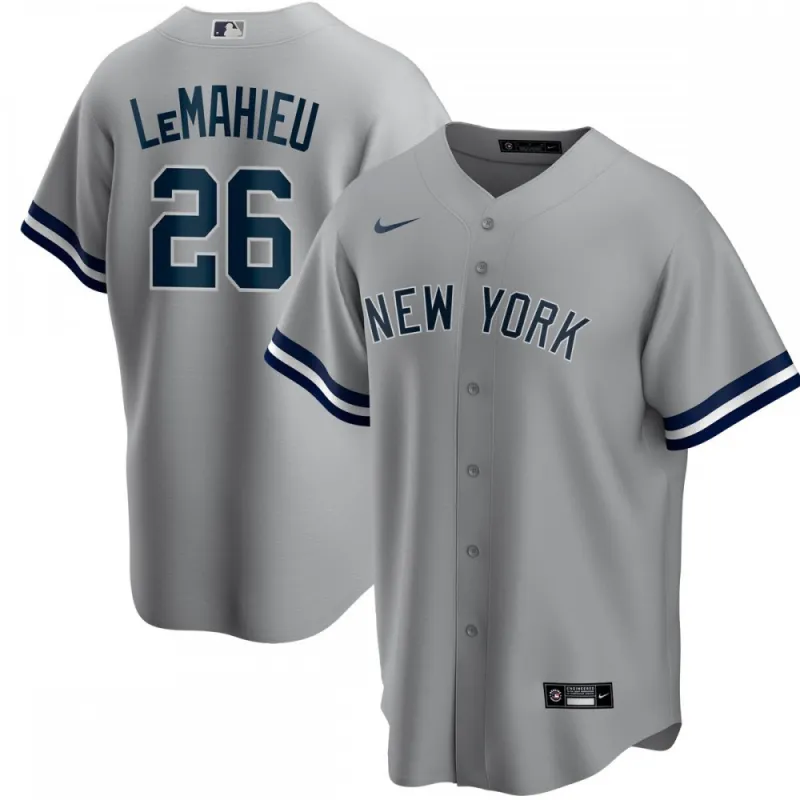 DJ LeMahieu New York Yankees Nike Road Replica Player Jersey – Gray