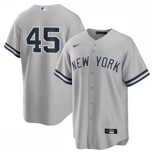 Maglia da trasferta replica con nome del giocatore Gerrit Cole dei New York Yankees, colore grigio -