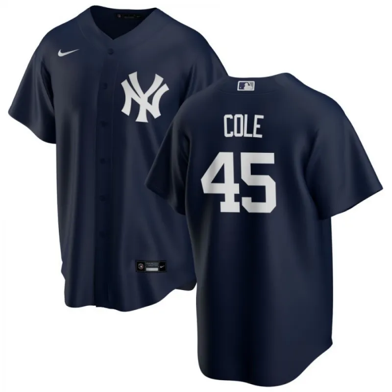 Men’s New York Yankees Gerrit Cole #45 Nike Navy Alternate 2020 Jersey