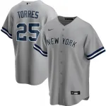 Hombres New York Yankees Gleyber Torres #25 Nike Gris Alternate Jersey