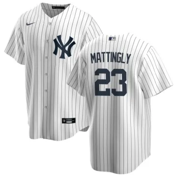 Maglia da casa Nike bianca 2020 degli New York Yankees per uomo, modello Don Mattingly #23