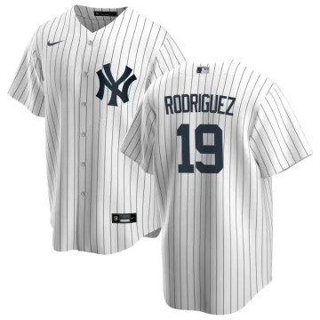 Maglia da casa bianca Nike 2020 degli New York Yankees per uomo, modello Alex Rodriguez #19
