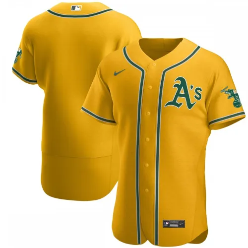 Maillot officiel authentique Nike des Athletics d'Oakland - Or