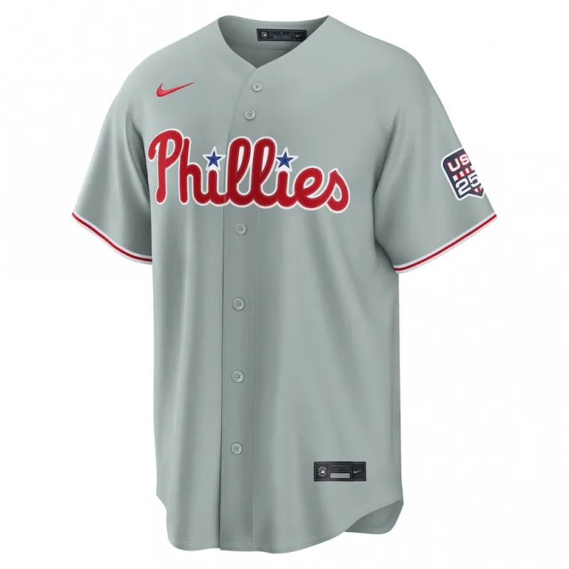 Bryce Harper Philadelphia Phillies Nike USA 250 Fourth of July Road Stadium Jersey – Gray