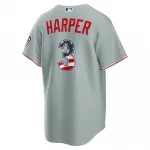 Bryce Harper Philadelphia Phillies Nike USA 250 Fourth of July Road Stadium Jersey – Gray