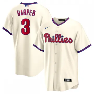 Bryce Harper Philadelphia Phillies Camisola com nome de jogador em réplica alternativa da Nike - Creme