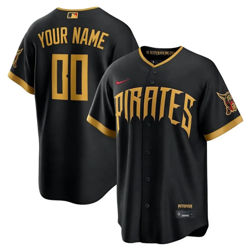 Pittsburgh Pirates Nike 2026 City Connect Stadium Custom Jersey – Black