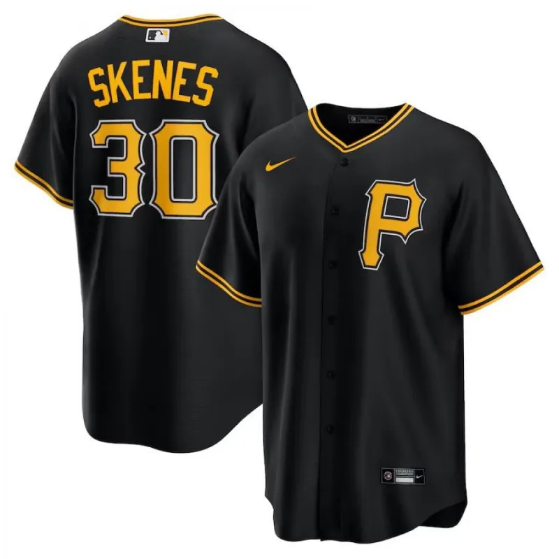Pittsburgh Pirates Paul Skenes Nike zwart alternatief replica-spelersshirt