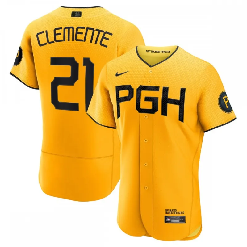 Roberto Clemente Pittsburgh Pirates Nike 2023 City Connect Authentic Spielertrikot – Gold