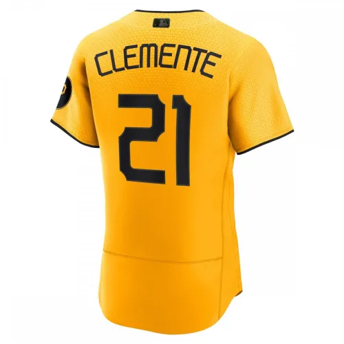 Roberto Clemente Pittsburgh Pirates Nike 2023 City Connect Authentic Player Jersey – Gold