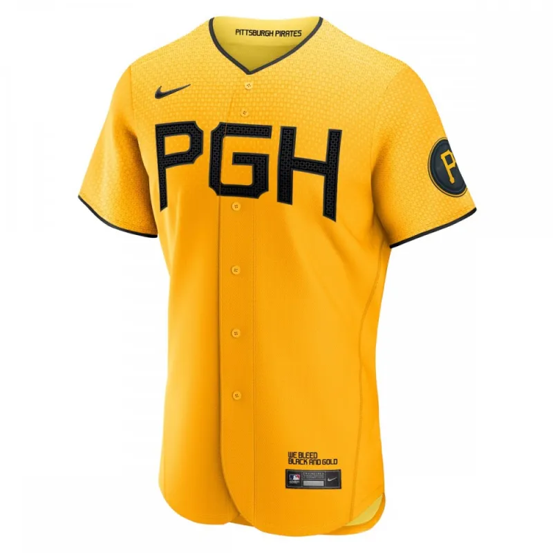 Pittsburgh Pirates Nike 2023 City Connect Authentic Jersey – Gold