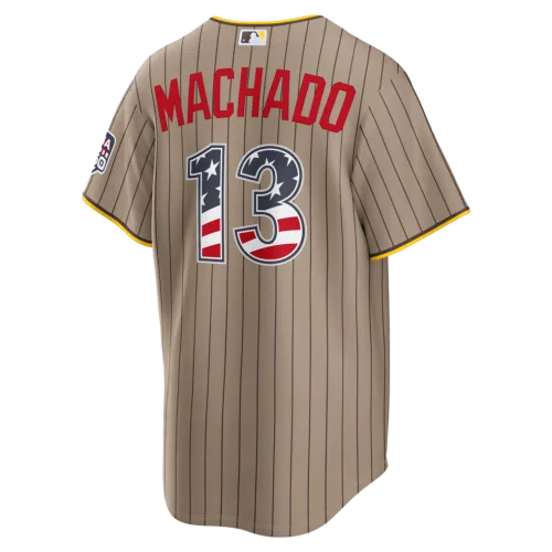 Manny Machado San Diego Padres Nike USA 250 Fourth of July Alternate Stadium Jersey – Sand
