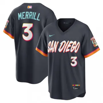 Camisa de jogo «City Connect Stadium» da Nike de Jackson Merrill dos San Diego Padres - 2026 - Obsidian