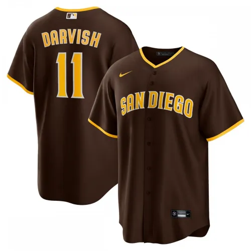 Maillot réplique alternatif de Yu Darvish (Padres de San Diego) par Nike - Marron