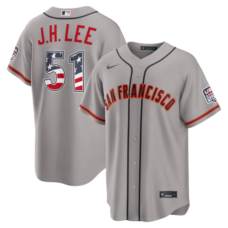 Jung Hoo Lee San Francisco Giants Nike USA 250 Fourth of July Road Stadium Jersey – Gray