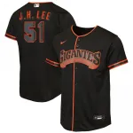 Camiseta réplica alternativa n.º 2 de Nike para jóvenes de Jung Hoo Lee, de los Gigantes de San Francisco - Negra Jung Hoo Lee San Francisco Giants Nike Youth Alternate 2 Replica Jersey – Black