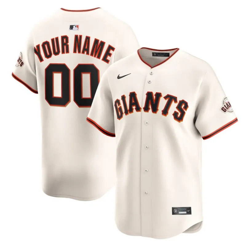 San Francisco Giants Nike Home Limited Custom Roster Jersey – Cream