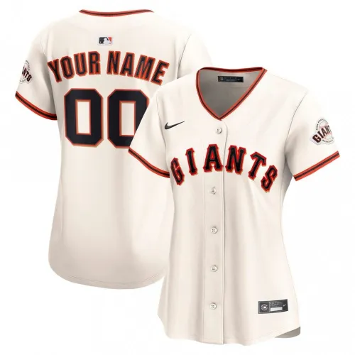 Camiseta personalizada de casa de edición limitada para mujer de los Gigantes de San Francisco de Nike - Color crema