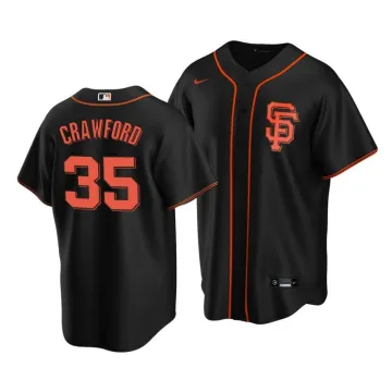Uomo San Francisco Giants Brandon Crawford #35 Nike Maglia nera Home 2020