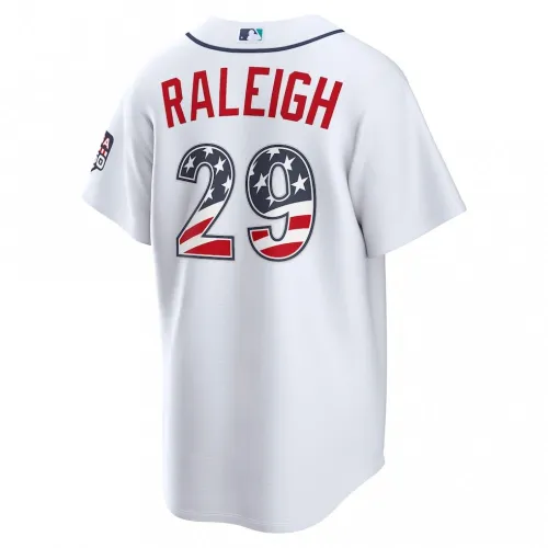 Cal Raleigh Seattle Mariners Nike USA 250 Fourth of July Home Stadium Jersey – White