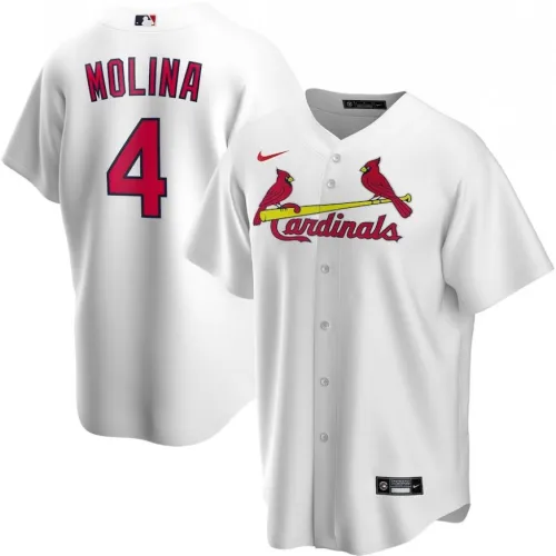 Louis Cardinals Yadier Molina #4 Hombre Camiseta Nike White Home 2020