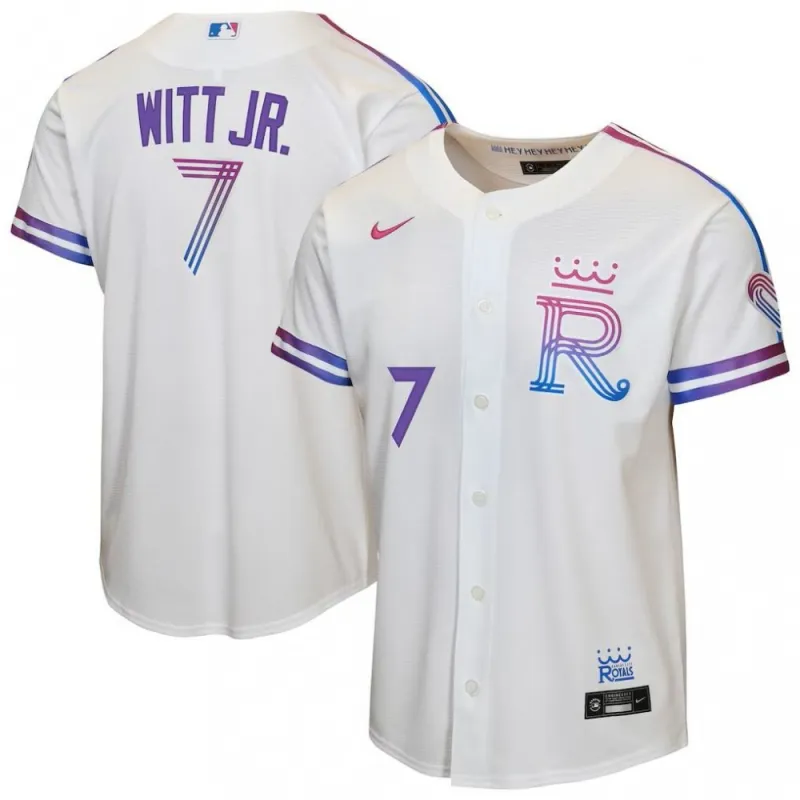 Bobby Witt Jr. Kansas City Royals Nike Youth 2026 City Connect Stadium Jersey – White