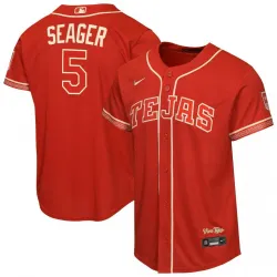 Camisa de jogo Corey Seager dos Texas Rangers, Nike Youth 2026 City Connect Stadium - Vermelha - foto do produto Camisa Nike de Corey Seager dos Texas Rangers, modelo juvenil «City Connect Stadium» 2026 - Vermelha