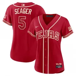 Corey Seager Texas Rangers Nike Women's 2026 City Connect Stadium Jersey - Red - product photo Camisa Nike City Connect Stadium 2026 para mulher dos Texas Rangers, de Corey Seager - Vermelha