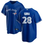 Camisola masculina dos Toronto Blue Jays Joakim Soria #28 Nike Royal Alternate 2020
