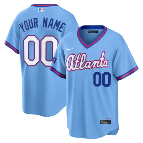 Maillot personnalisé Nike « City Connect Stadium » 2026 des Braves d'Atlanta pour enfants - Bleu poudré
