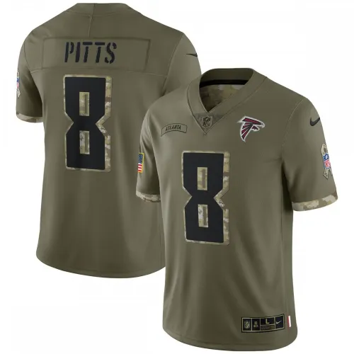 Camisola limitada «Salute To Service» 2022 da Nike de Kyle Pitts dos Atlanta Falcons - Verde-oliva
