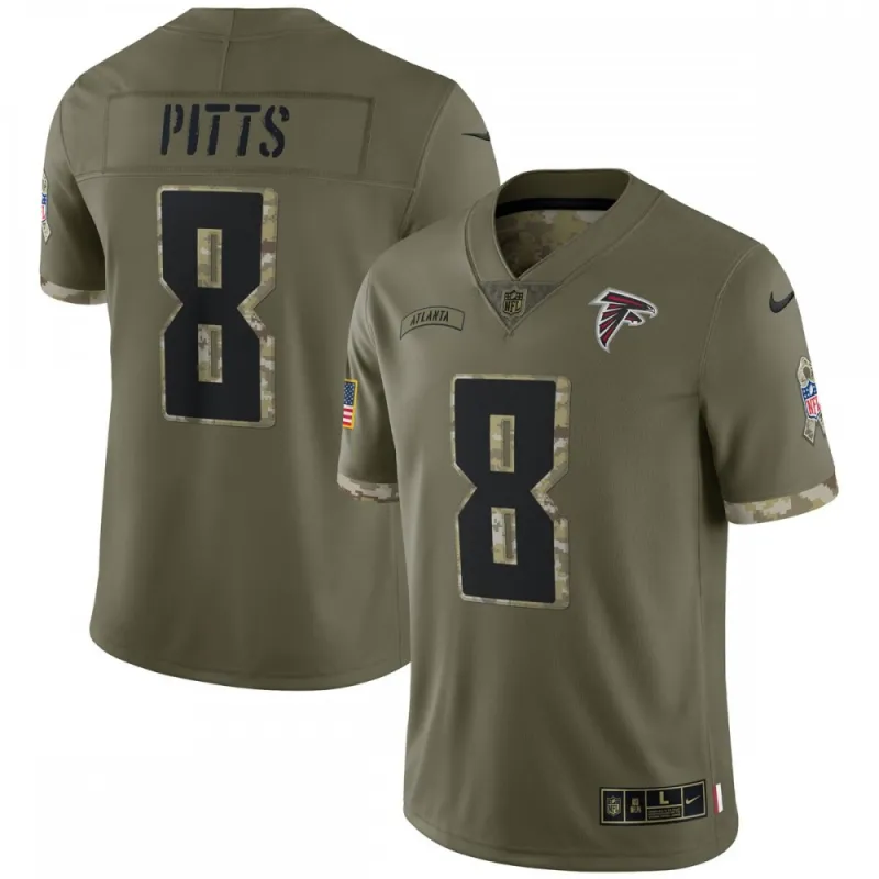 Kyle Pitts Atlanta Falcons Nike 2022 Salute To Service Limited Jersey – Olive