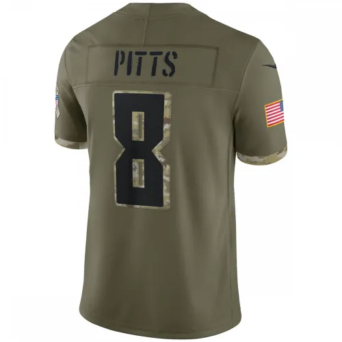 Kyle Pitts Atlanta Falcons Nike 2022 Salute To Service Limited Jersey – Olive